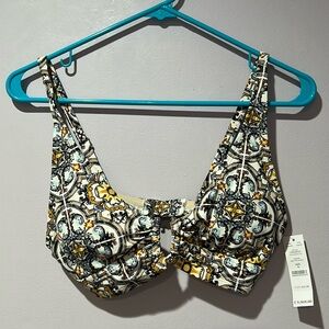 Women’s White House Black Market Printed Bikini Top Size Small NWT